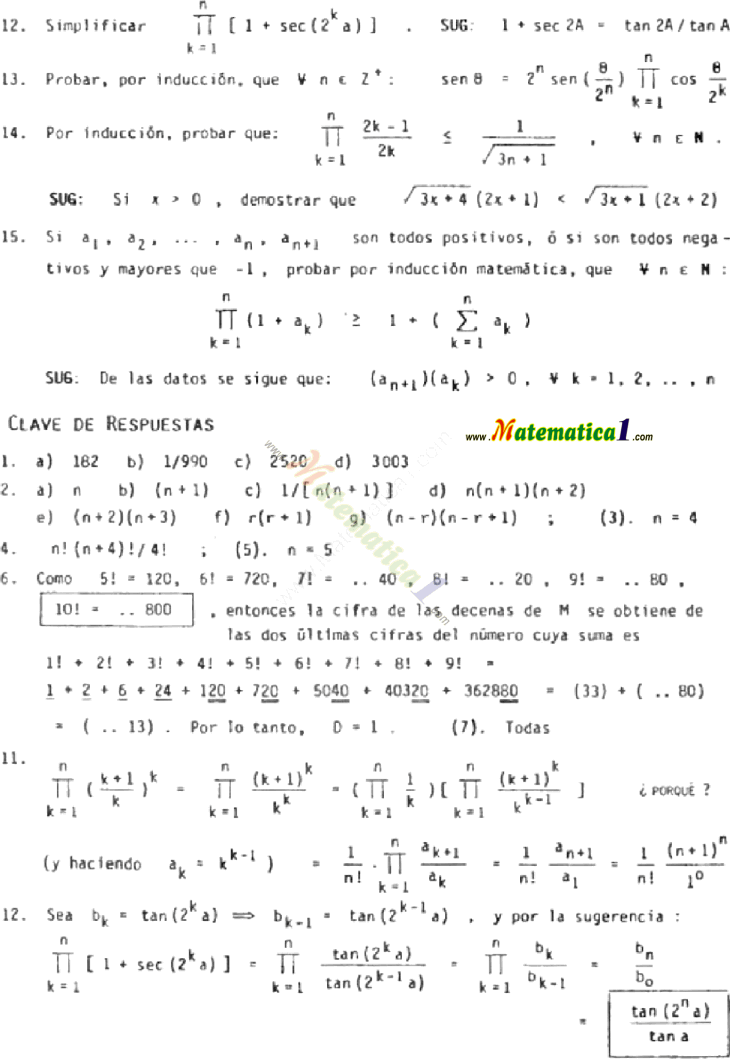 ejercicios resueltos de productoria